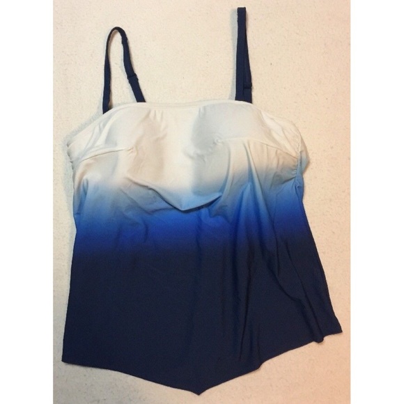 Lane Bryant 20 Tankini Top Ombré Shelf Bra Swim - Picture 3 of 8